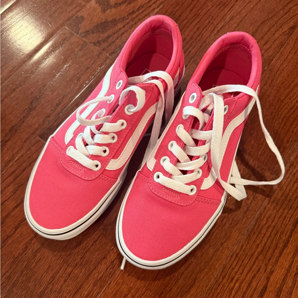 Vans Pink and White Canvas Sneakers
